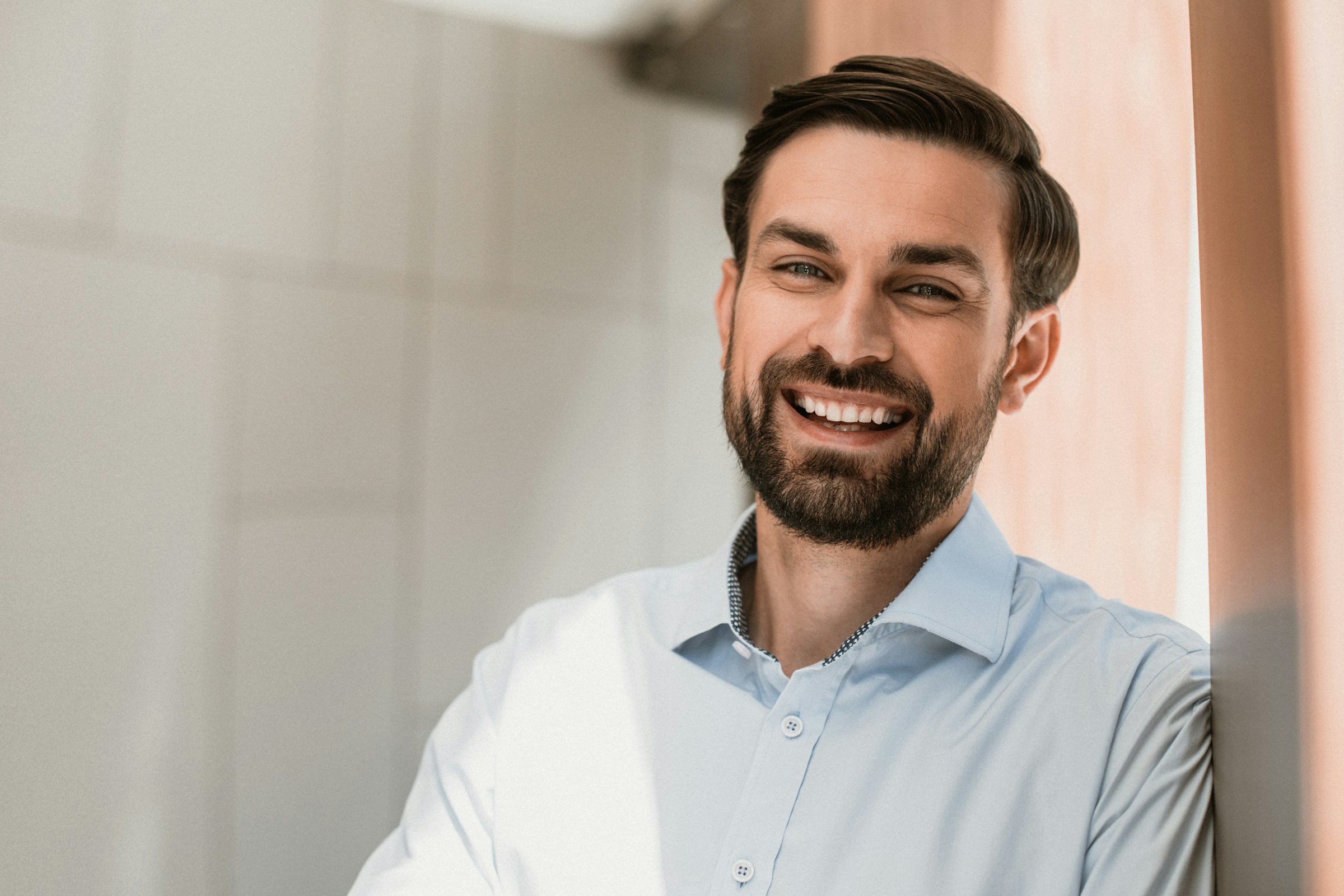 Confident male patient